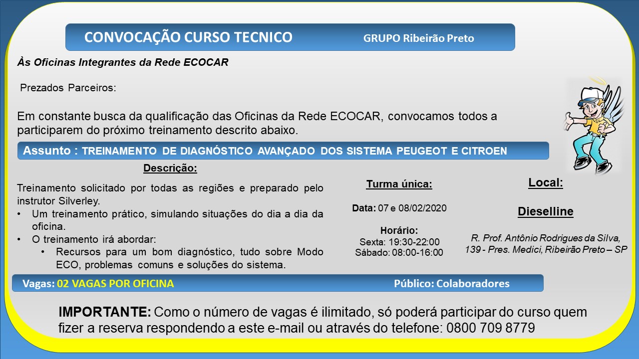 CONVOCAÇÃO Diagnóstico e dicas para reparação em veículos Peugeot e Citroen SILVERLEY